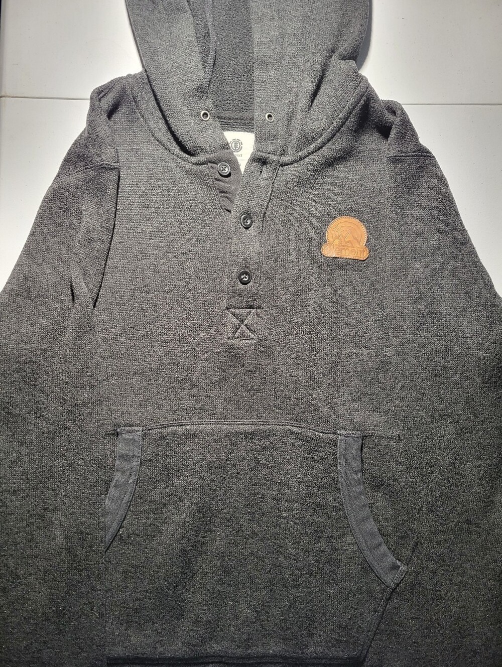 Element Brand Grey Hoodie with Logo Tag